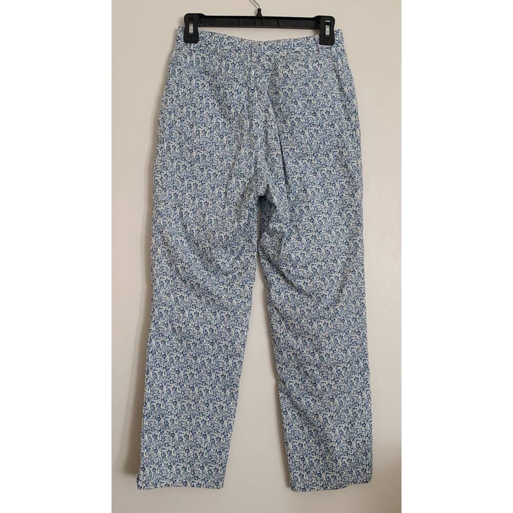 Light Blue Vintage Jones New York High Waisted Floral Print Pants 6 - Picture 5 of 8